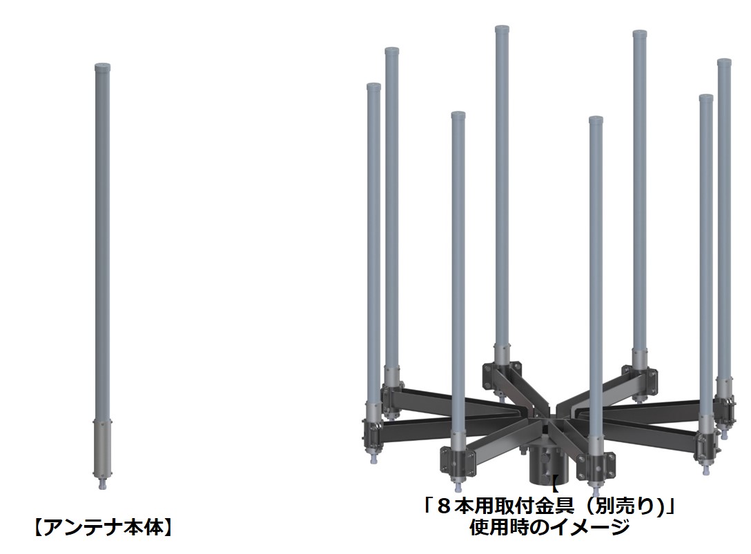 5G対応 3.5/3.7/4.5GHz 帯垂直偏波無指向性アンテナ(10dBi